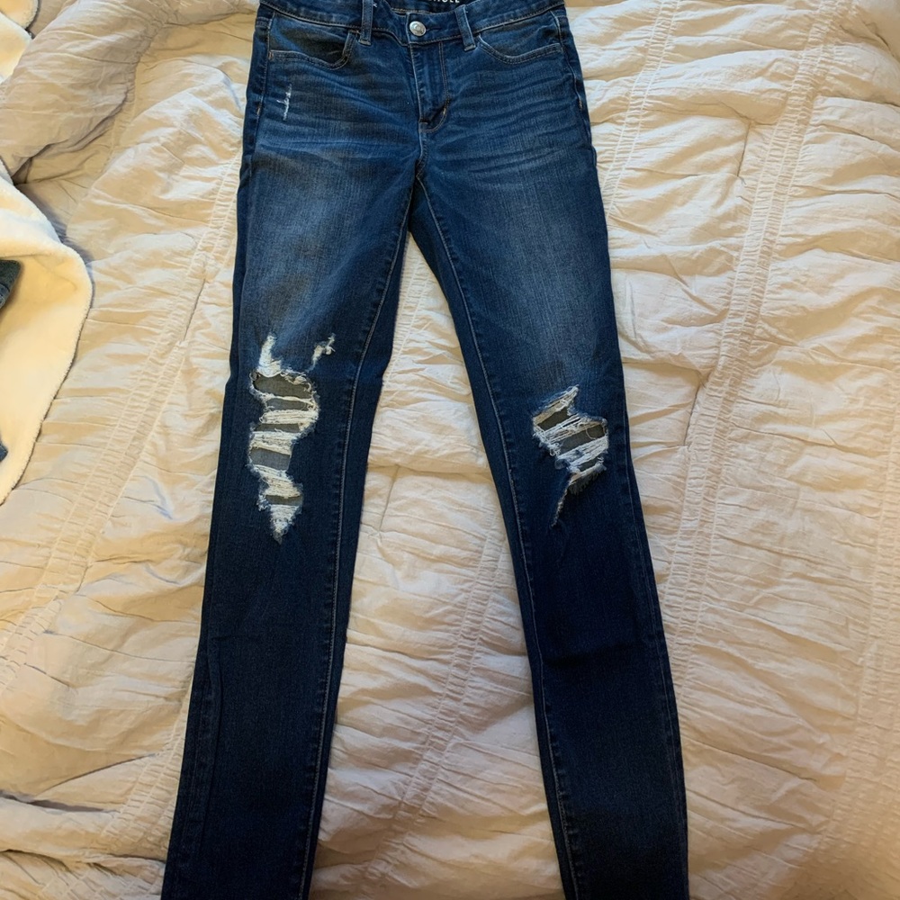Distressed American Eagle Jeggings
